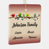 Familie van 4 leden Gepersonaliseerd kerstfeest Keramisch Ornament (Rechts)
