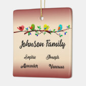 Familie van 4 leden Gepersonaliseerd kerstfeest Keramisch Ornament (Links)