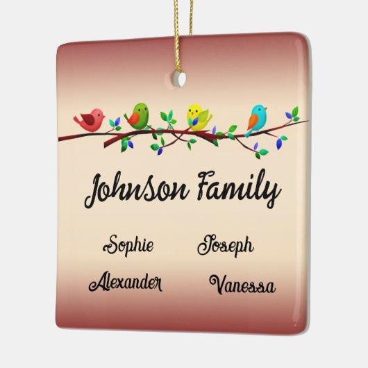 Familie van 4 leden Gepersonaliseerd kerstfeest Keramisch Ornament (Links)