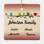 Familie van 4 leden Gepersonaliseerd kerstfeest Keramisch Ornament (Achterkant)