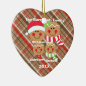 Familie van 4 ontbijtkoek voor kerstversiering keramisch ornament (Rechts)