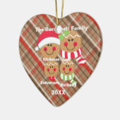 Familie van 4 ontbijtkoek voor kerstversiering keramisch ornament (Links)