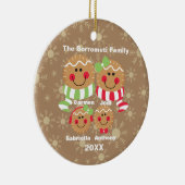 Familie van 4 ontbijtkoek voor kerstversiering keramisch ornament (Rechts)