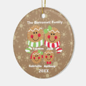 Familie van 4 ontbijtkoek voor kerstversiering keramisch ornament (Links)