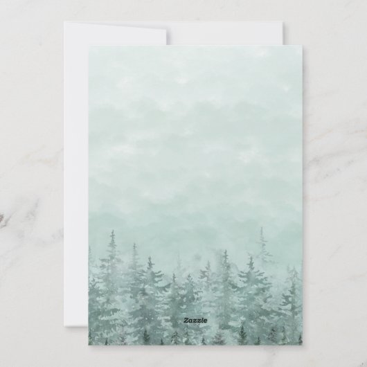 Familie van 4 Zwangerschapsaankondiging Waterverf Feestdagenkaart (Achterkant)