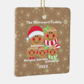 Familie van 5 Gingerbrood voor kerstversiering Keramisch Ornament (Rechts)
