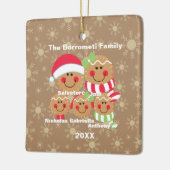 Familie van 5 Gingerbrood voor kerstversiering Keramisch Ornament (Links)