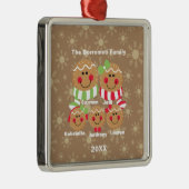 Familie van 5 Gingerbrood voor kerstversiering Metalen Ornament (Rechts)