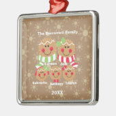 Familie van 5 Gingerbrood voor kerstversiering Metalen Ornament (Links)