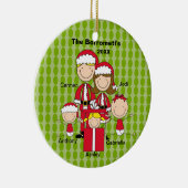 Familie van 5 kerstversiering keramisch ornament (Rechts)