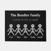 Familie van 5 Skeleton Halloween Doormat Deurmat (Voorkant)