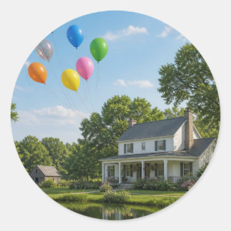 Familie van Ballonnen Ronde Sticker