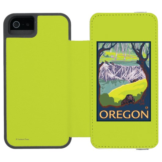 Familie van Beavers Incipio iPhone Portemonnee Hoesje (Agenda Open)