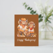 Familie van Buffalo's Happy Thanksgiving Feestdagenkaart (Staand voorkant)