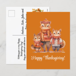 Familie van Chipmunks Happy Thanksgiving Feestdagenkaart