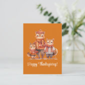 Familie van Chipmunks Happy Thanksgiving Feestdagenkaart (Staand voorkant)