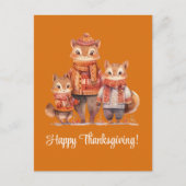 Familie van Chipmunks Happy Thanksgiving Feestdagenkaart (Voorkant)