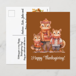 Familie van Chipmunks Happy Thanksgiving Feestdagenkaart
