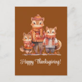Familie van Chipmunks Happy Thanksgiving Feestdagenkaart (Voorkant)