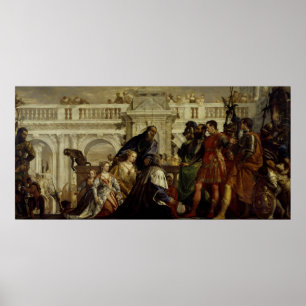 Familie van Darius voor Alexander de Grote Poster
