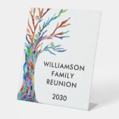 Familie van de Boom Reunion Pedestal Sign Reclamebord Met Voetstuk (Voorkant)