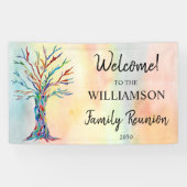 Familie van de Boom van de Familie reunion Welkoms Spandoek (Horizontaal)