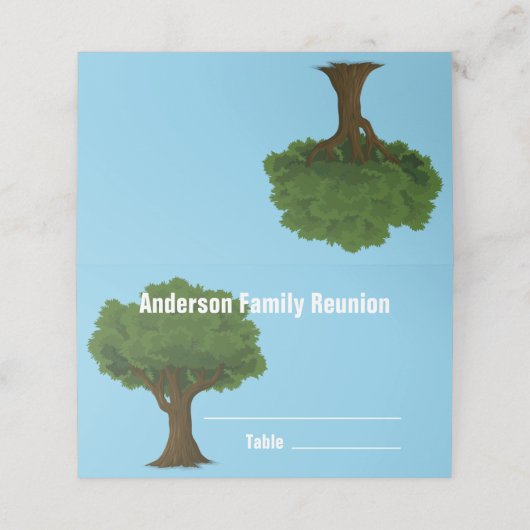 Familie van de Boom van de Familie Reunion Witte N Plaatskaartje (Buitenkant ongevouwen)
