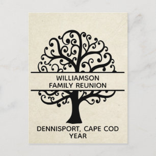 Familie van de Boom van de familie Reunion Zwarte Briefkaart