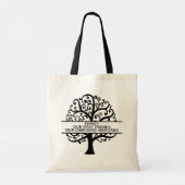Familie van de Boom van de familie Reunion Zwarte  Tote Bag (Achterkant)