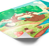 Familie van de dieren in het hout. foto afdruk (Hoek)