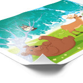 Familie van de dieren in het hout. foto afdruk (Hoek)