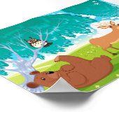 Familie van de dieren in het hout. poster (Hoek)