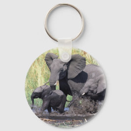 Familie van de elefants sleutelhanger