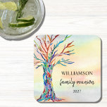 Familie van de Familie van de Familie Kartonnen Onderzetters<br><div class="desc">Deze papieren onderzetters zijn versierd met een mozaïekstamboom in de kleuren van de regenboog op een waterverf achtergrond. Eenvoudig aan te passen. Gebruik het Hulpmiddel van het Ontwerp om de tekstgrootte, de stijl, of de kleur te veranderen. Omdat wij ons kunstwerk creëer, zult u dit nauwkeurige afbeelding niet vinden van...</div>