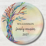 Familie van de Familie van de Familie Papieren Bordje<br><div class="desc">Borden voor reünie over de familieboomfamilie. Voeg deze stijlvolle borden toe aan je familiereünie. Ze zijn versierd met een mozaïekstamboom in de kleuren van de regenboog op een waterverf achtergrond. Pas ze aan met je familienaam. Al tekst is klantgericht. Omdat we ons eigen kunstwerk creëer, zal je dit exacte afbeelding...</div>
