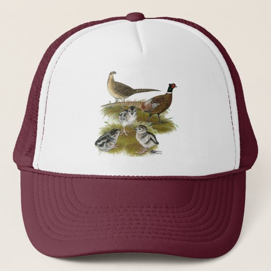 Familie van de halsbandfazant trucker pet (Voorkant)