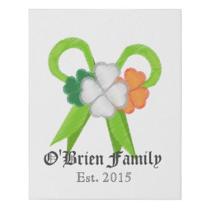  familie van de Ierse vlag Ribbon Imitatie Canvas Print