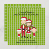 Familie van de kerstkaart van 4 sockets (Voorkant / Achterkant)