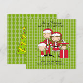 Familie van de kerstkaart van 4 sockets (Voorkant / Achterkant)