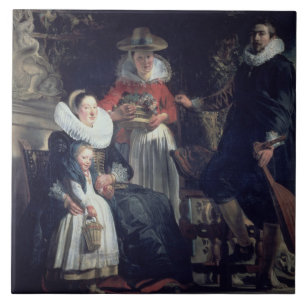 Familie van de kunstenaar (olie op doek) 2 tegeltje