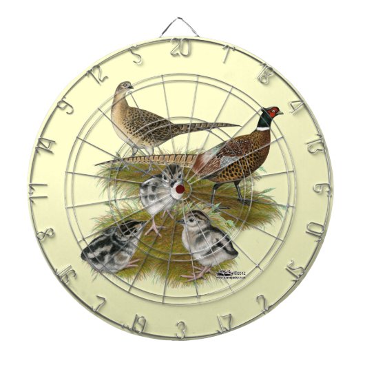 Familie van de ringhalssikfazant dartbord (Voorkant)