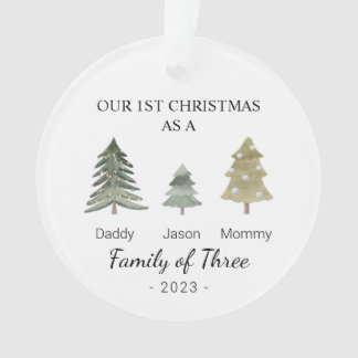 Familie van drie baby's Eerste Kerstmis Gepersonal Ornament