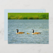 Familie van drie briefkaart (Voorkant / Achterkant)