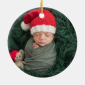 Familie van Drie | Eerste Kerstboomornament Keramisch Ornament (Achterkant)