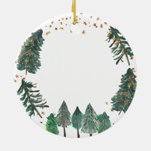 Familie van drie Eerste Kerstmis als Keramisch Ornament (Achterkant)