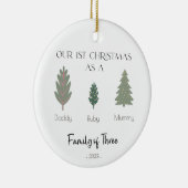 Familie van Drie Eerste Kerstmis Ornament (Rechts)