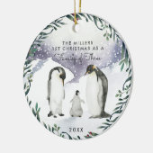 Familie van drie | Eerste kerstversiering Keramisch Ornament (Links)