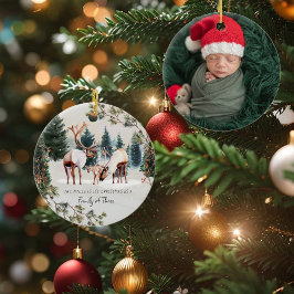 Familie van drie | Eerste kerstversiering Keramisch Ornament