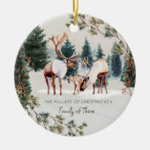 Familie van drie | Eerste kerstversiering Keramisch Ornament (Voorkant)