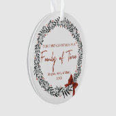 Familie van drie gepersonaliseerde kerst ornament (voorkant)